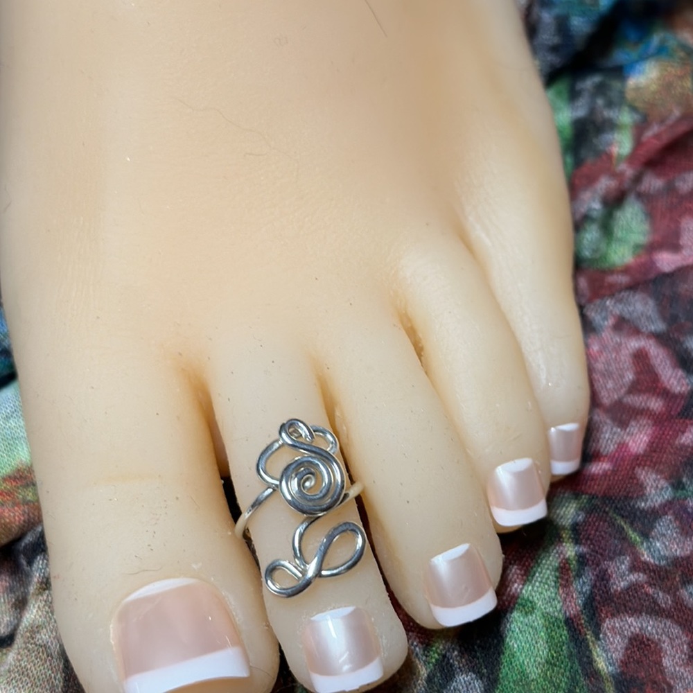 Sterling Silver Rose Toe Ring- Adjustable Unique … - image 5